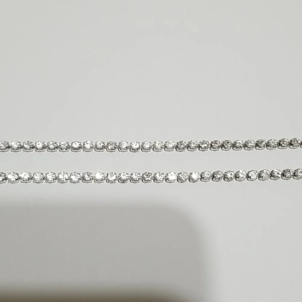 Long Silver CZ Chain - Picture 2 of 6